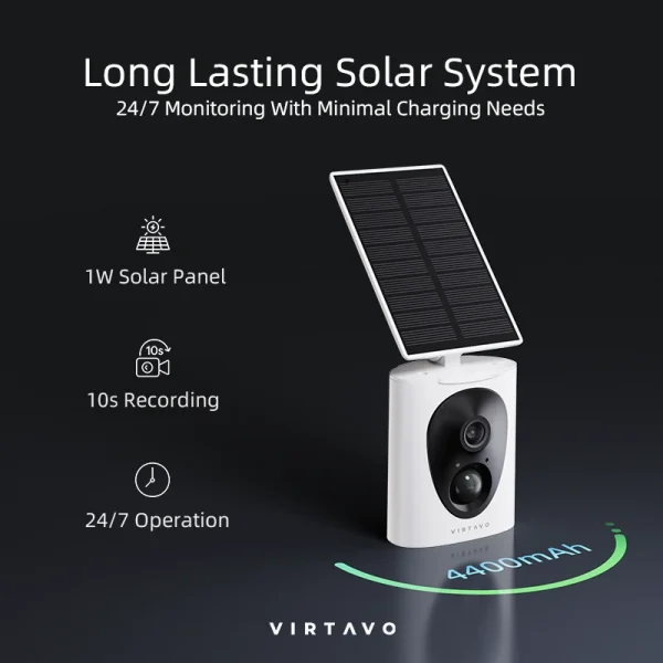 Best Solar Powered Security Cameras (2K HD & Wireless) | VIRTAVO - Image 2